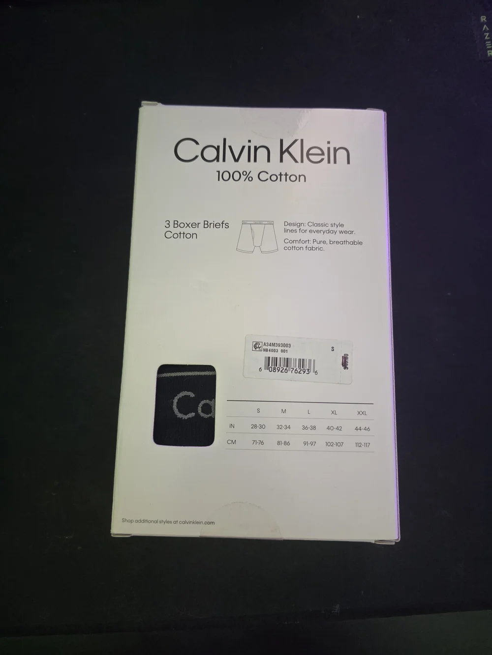 Calvin Klein Men’s 3-Pack Cotton Boxer Briefs - *Small* Black